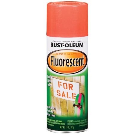 Rust-Oleum Fluorescent Red-Orange, Flat, Oil, 11 oz 1955830